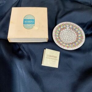 VTG Murano Glass Millefiori Glass Plate Dish Antica Murrina Veneziana